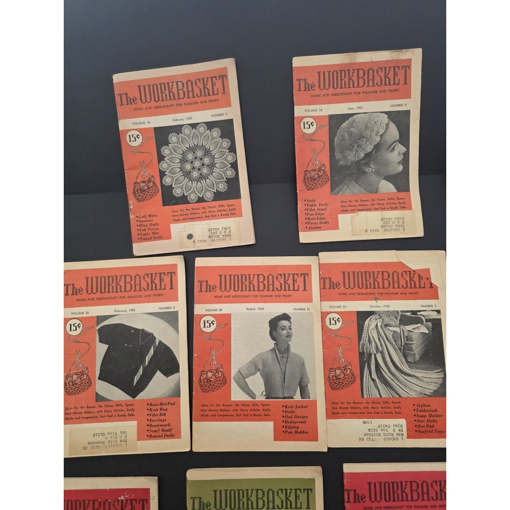 VTG Lot Of 14 The Workbasket Home And Needlecraft Mini Books 1950's Cottagecore - Picture 2 of 6